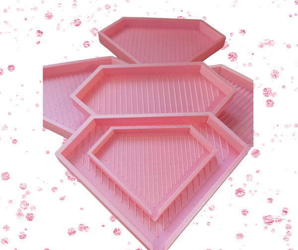 Larger Version Diamond Shape Stoner Trays - 3D Printed Colorshift Filament