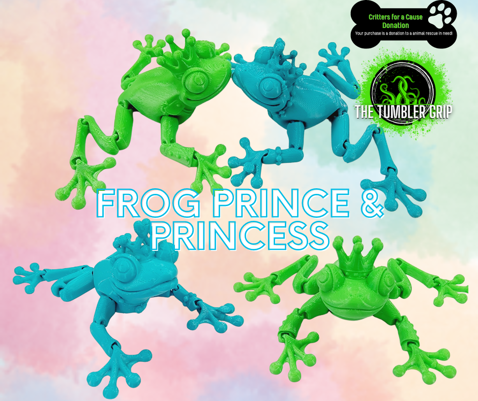 Frog Prince & Princess - Critters FUR A CAUSE Articulated 3D Print – The Tumbler Grip