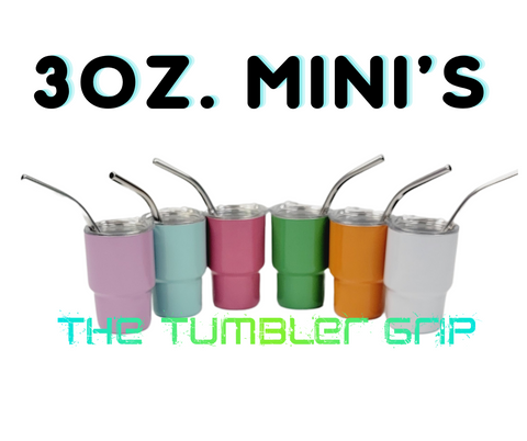 3oz Mini Stainless Steel Tumbler, Single or 6 Pack