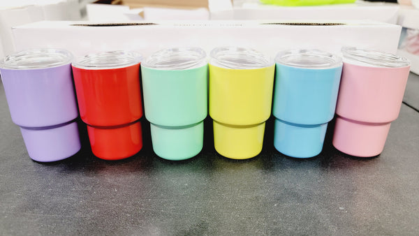 3oz Mini Stainless Steel Tumbler, Single or 6 Pack