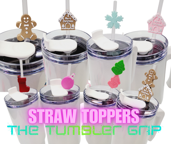 10 Piece Set Christmas Straw Toppers - Choose Design