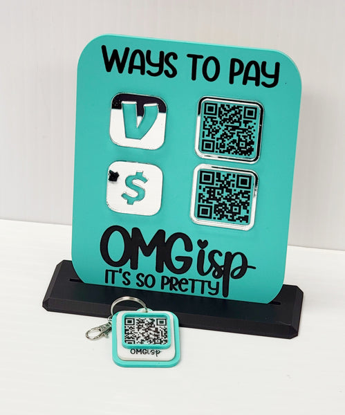 Two QR Code  "Ways to Pay" Payment Method Display Sign