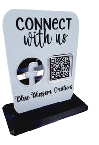 Single QR Code "Connect with Us" Mini Acrylic Sign