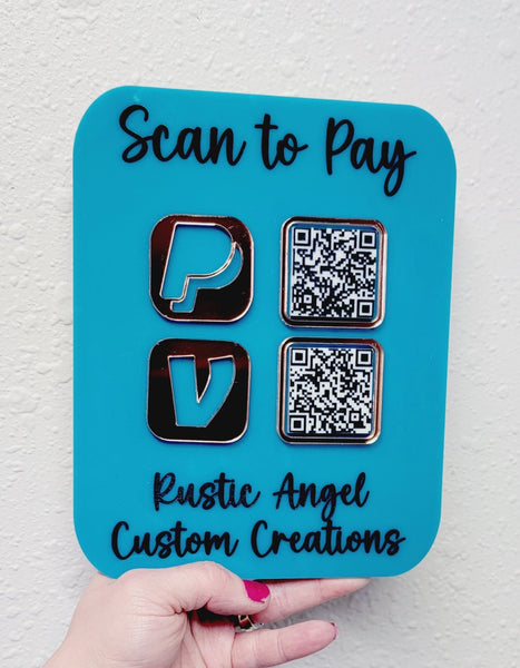 Two QR Code  "Ways to Pay" Payment Method Display Sign