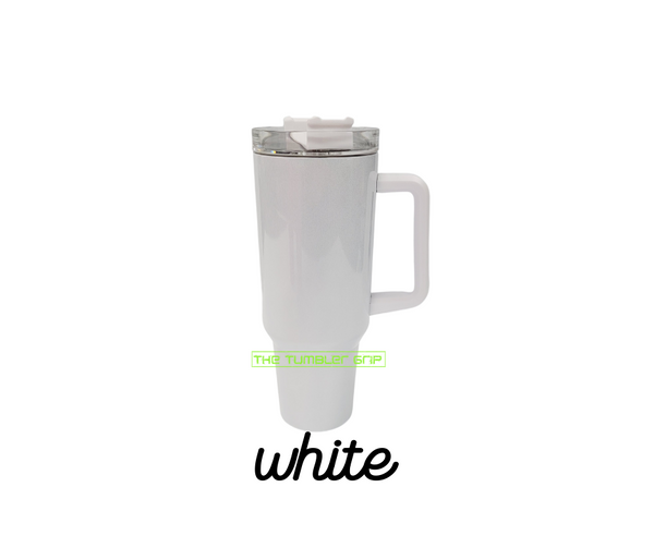 40 oz. Stainless Steel Tumbler with Handle, Holographic Shimmer, Sublimation
