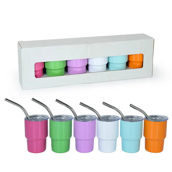 3oz Mini Stainless Steel Tumbler, Single or 6 Pack