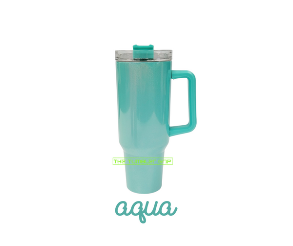 40 oz. Stainless Steel Tumbler with Handle, Holographic Shimmer, Sublimation