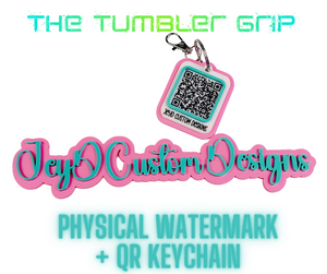 Business Name Physical Watermark & QR Keychain