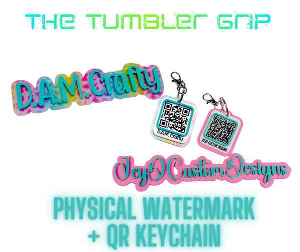 Business Name Physical Watermark & QR Keychain