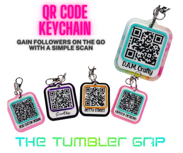 Business Name Physical Watermark & QR Keychain