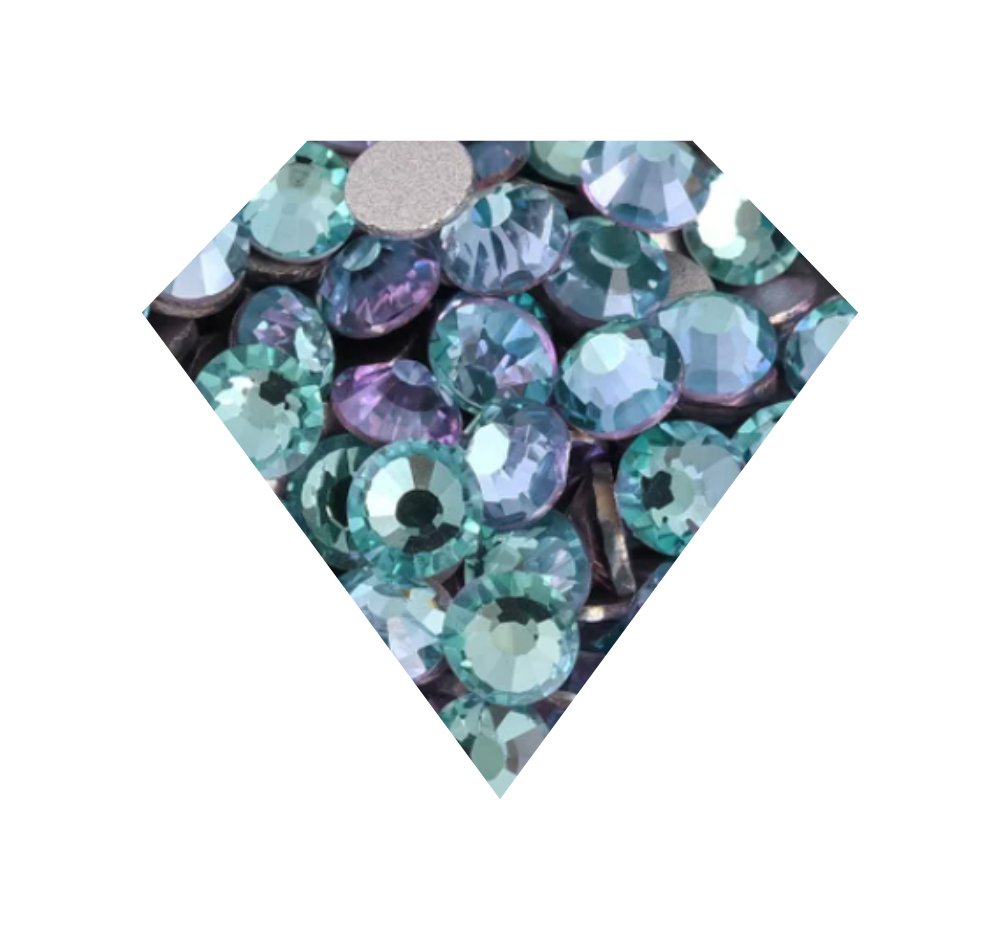 BLUE DREAM Glass Rhinestones MIXED SIZES