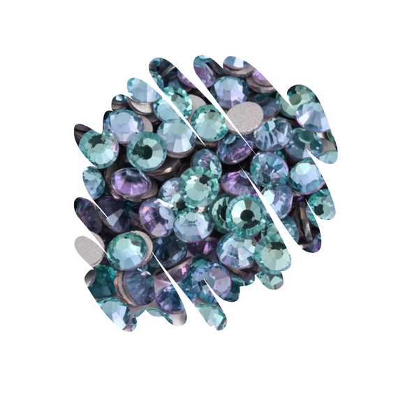 BLUE DREAM Glass Rhinestones MIXED SIZES