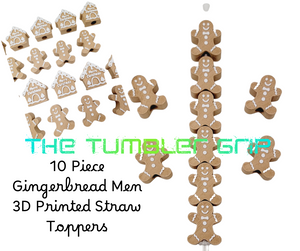 10 Piece Set Christmas Gingerbread Cookie Straw Toppers – The Tumbler Grip