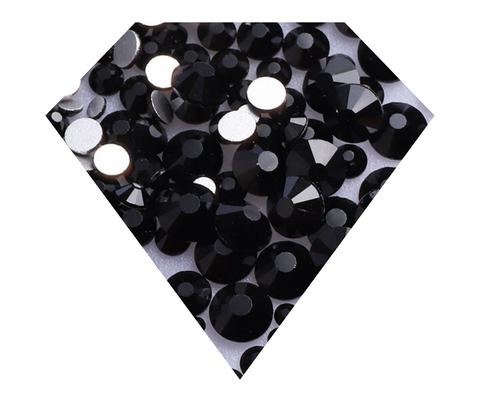 BLACK TAR Glass Rhinestones