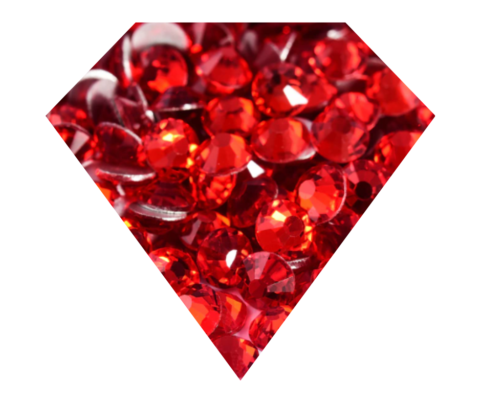 BLOODSHOT Red Glass Rhinestones