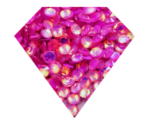 FORBIDDEN FRUIT Glass Rhinestones / Dark Pink Opal Luminous