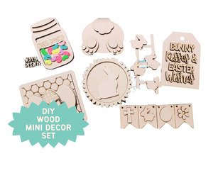 DIY Wood Blanks Easter Wishes Tier Tray Decor Set