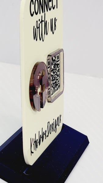 Single QR Code "Connect with Us" Mini Acrylic Sign