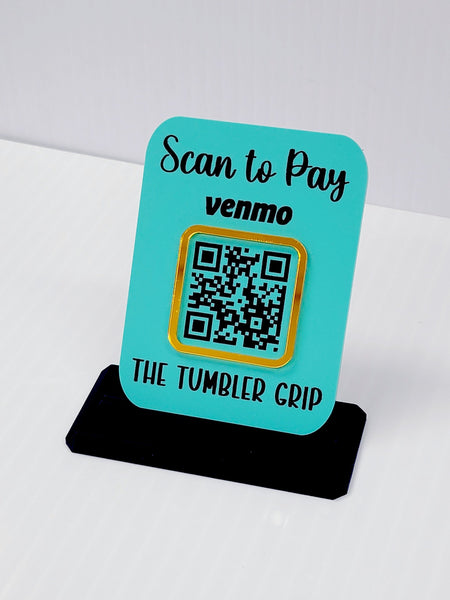 Single QR Code "Connect with Us" Mini Acrylic Sign