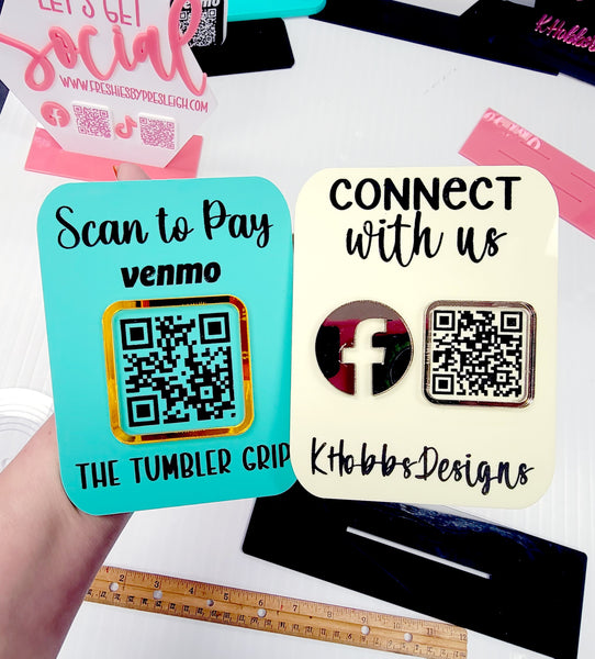 Single QR Code "Scan to Pay" Mini Acrylic Sign