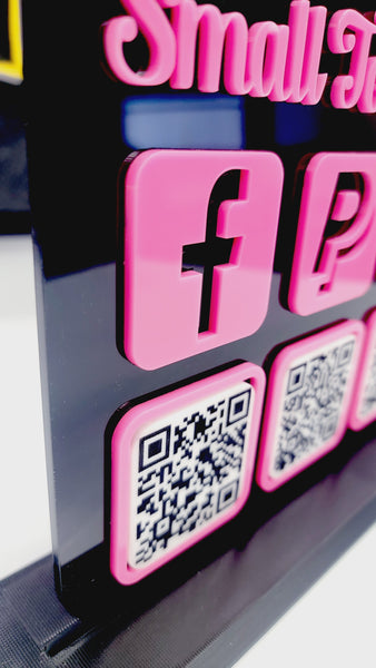 2 Social Media + 3 Payment Icons // Social Media & Payment Center Sign // Custom Business Logo Design
