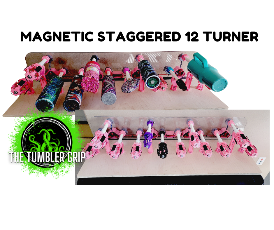 12 Arm Staggered Turner (No Tumbler Grips Included, Pictures for Reference Only)