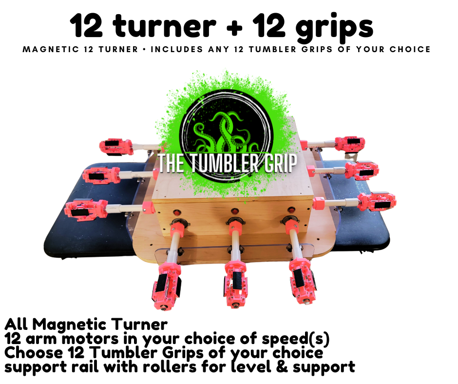 12 Arm Squared Turner - Turner + 12 Tumbler Grips