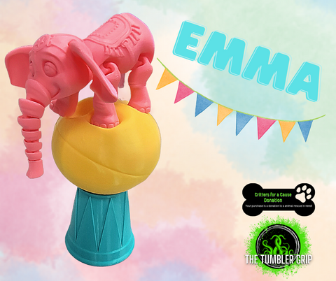 Emma Elephant - Critters FUR A CAUSE 3D Print FREE Shipping - Breast Cancer Foundation Donation