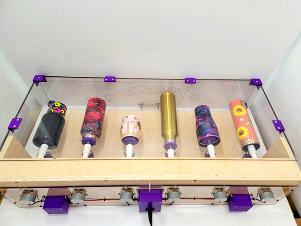 Covered 6 Cup Magnetic Turner with Tumbler Grips