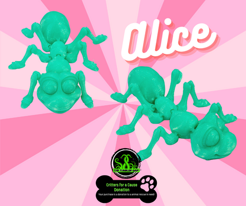 Alice ANT - Critters FUR A CAUSE Articulated 3D Print FREE Shipping